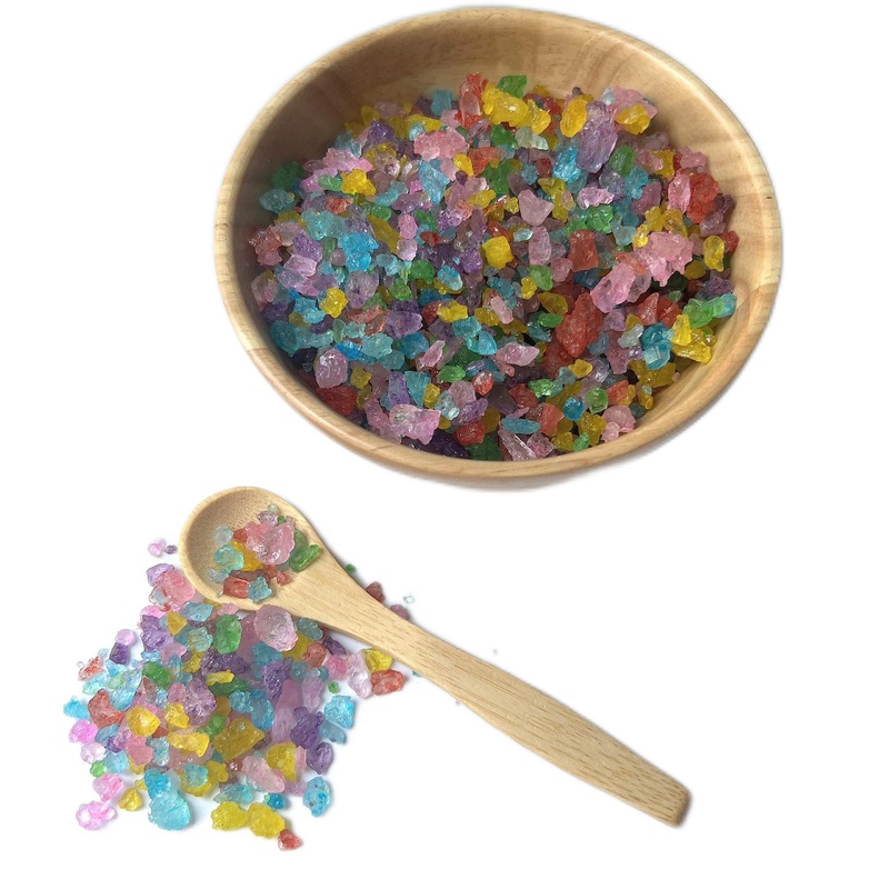 Sweetglob Old Fashioned Medium Rock Sugar Candy Gems, Lump Sugar Rock Crystals (1 Pound, Assorted Flavors)