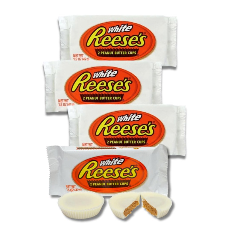 Classic Full Size Candy & Candy Bar Gift Packs By Lyza'S Sweets & Treats (Pack Of 4, White Chocolate Cups)