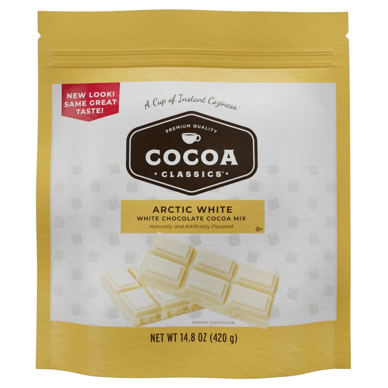 Cocoa Classics Arctic White Cocoa Mix, Hot Chocolate, Made With Nonfat Milk, Just Add Hot Water, Make Hot Or Iced Cocoa, Gluten