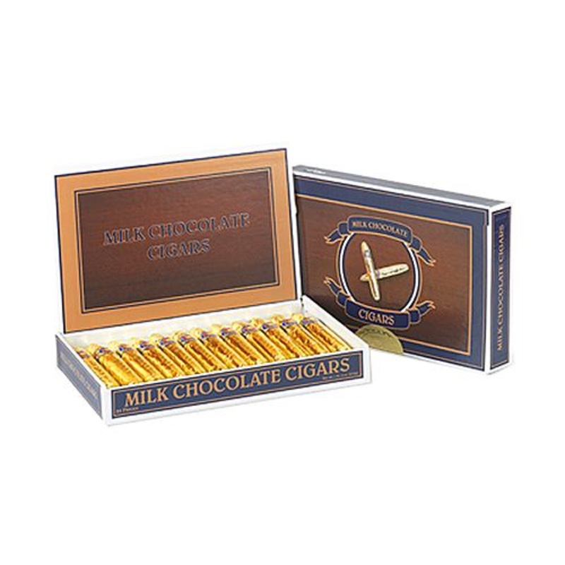 Gold Foiled Solid Milk Chocolate Cigars - Box of 24