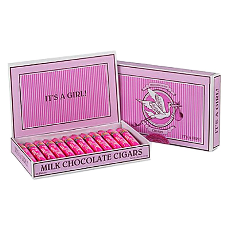 It's A Girl Milk Chocolate Cigars - 24 Piece Box