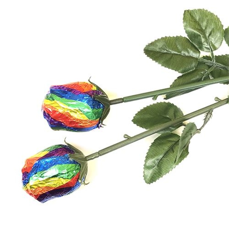 Rainbow Foiled Belgian Chocolate Color Splash Roses