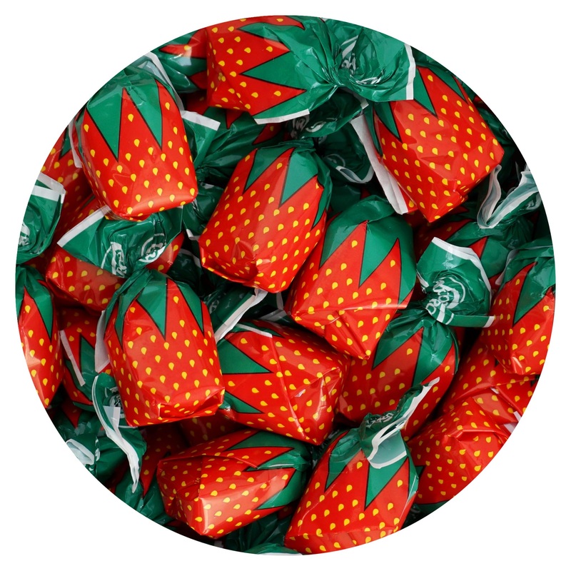 Strawberry Bon Bons Hard Candy, 1 Pound (Approx. 75 Pcs.), Arcor Strawberry Candy Individually Wrapped, Strawberry Candy, The Ha