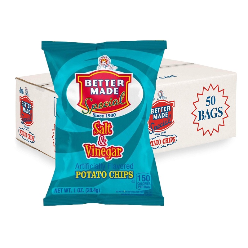 Better Made Special Potato Chips (Salt & Vinegar) - 50 Pack - 50 X 1 Oz. Bags - Crunchy, Individual Snacks Made From Fresh Potat