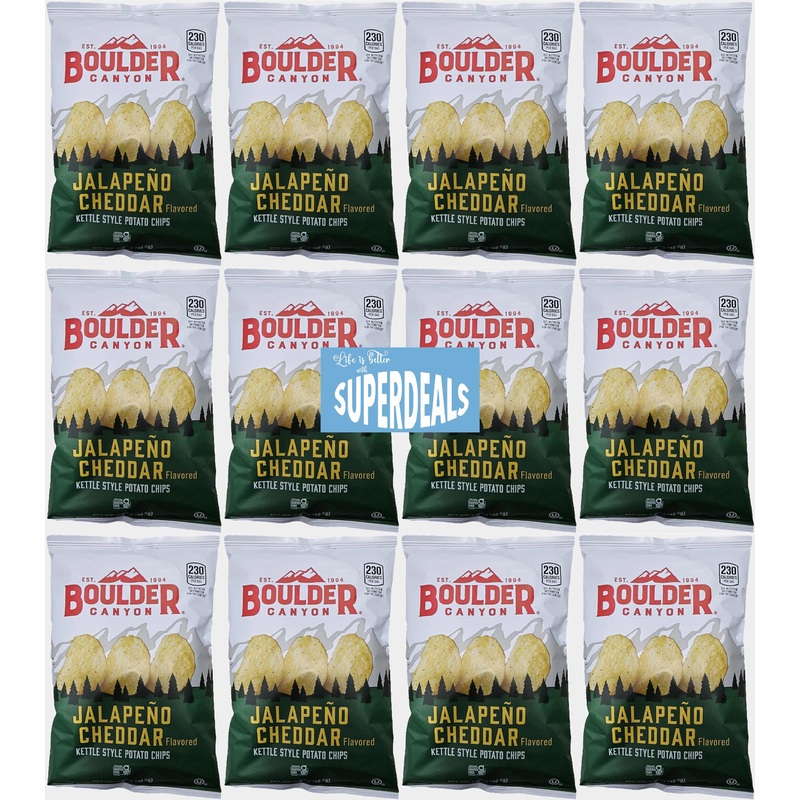 Boulder Canyon | Jalapeno Cheddar | Kettle Style Potato Chips| 1.5 Ounce | Pack Of 12 Bundled By Superdeals With Mystery Bonus G