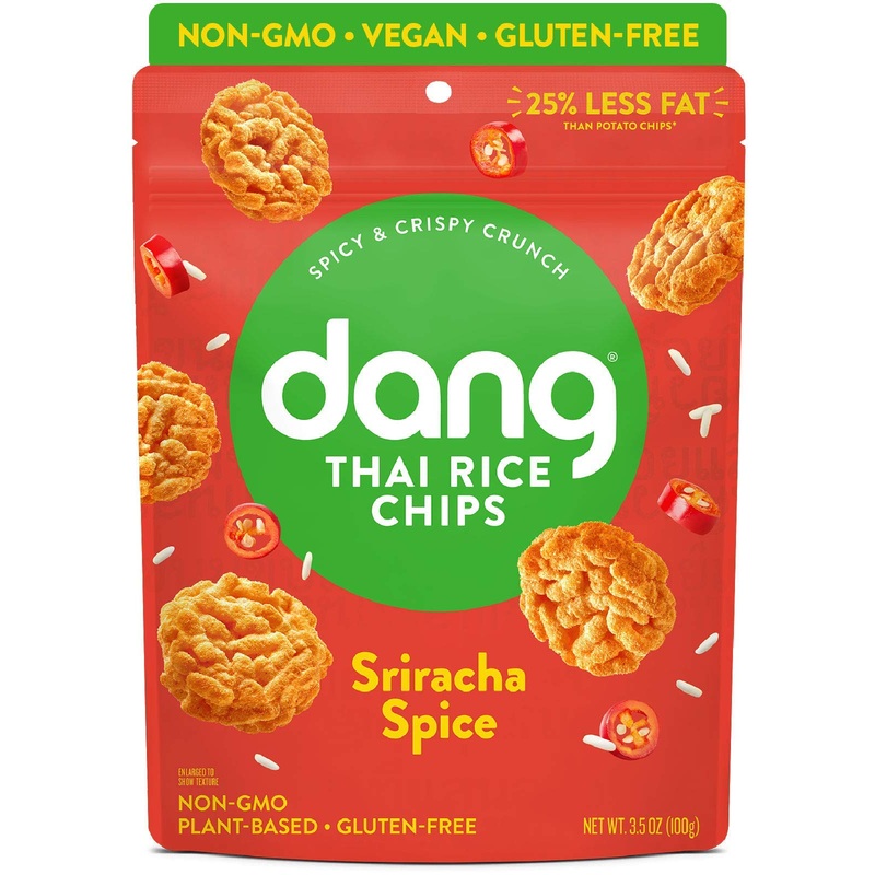 Dang Sticky Rice Chips | Sriracha Spice | 12 Pack | Vegan, Gluten Free, Non Gmo Rice Crisps, Healthy Snacks Made With Whole Food