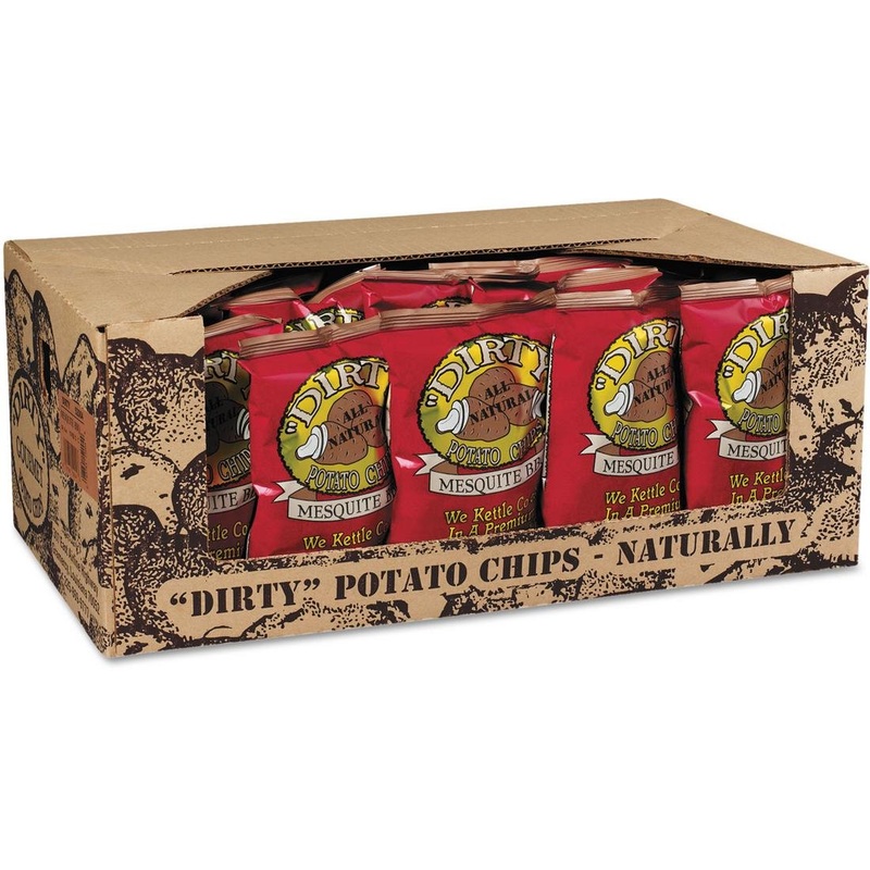 Dirty Kettle Potato Chips, Mesquite Bbq, 2 Oz. Bag, 25 Count - Gluten Free, Skins On, Crunchy Chips, Sweet And Smoky Bbq Flavor,