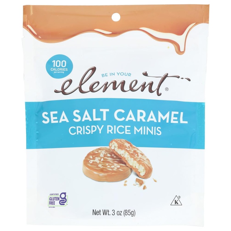 Element Crispy Rice Minis, Sea Salt Caramel, Kosher, Gluten Free, 3 Ounce (Pack Of 8)