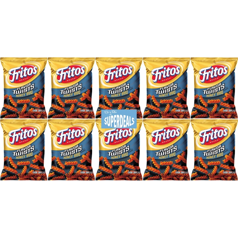 Fritos Corn Chips, Flavor Twists Honey Barbeque, Bundled By Superdeals With Mystery Gift, 2-Ounce Large Single Serve Bags (Pack