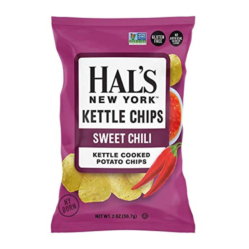 Hal'S New York Kettle Cooked Gluten Free Sweet Chili Flavored Potato Chip Crisps, 2 Oz (Pack Of 6)