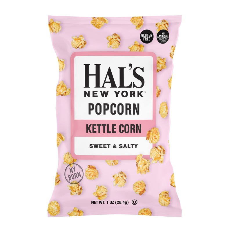 Hal'S New York Kettle Cooked Potato Chips, Gluten Free (Sweet & Salty Popcorn, 1 Oz Bag (Pack Of 24))
