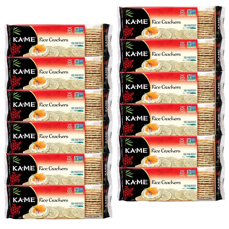 Ka-Me Rice Crackers Gluten Free And Non Gmo Verified - Seaweed (Pack Of 12)