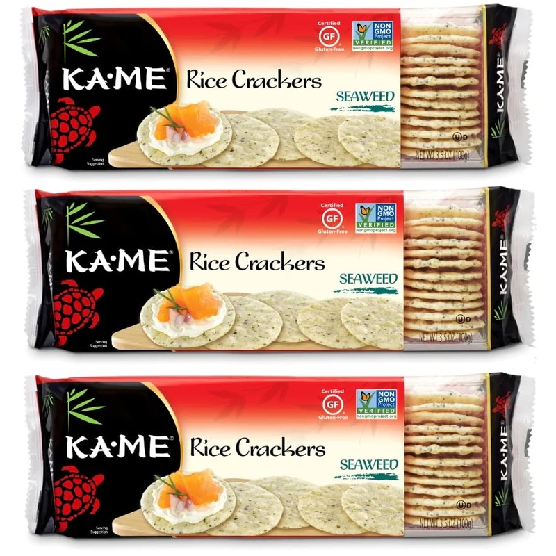 Ka-Me Seaweed Rice Crackers 3.5 Oz, Authentic Asian Ingredients, Certified Gluten-Free, No Artificial Flavors/Colors, Non Gmo -