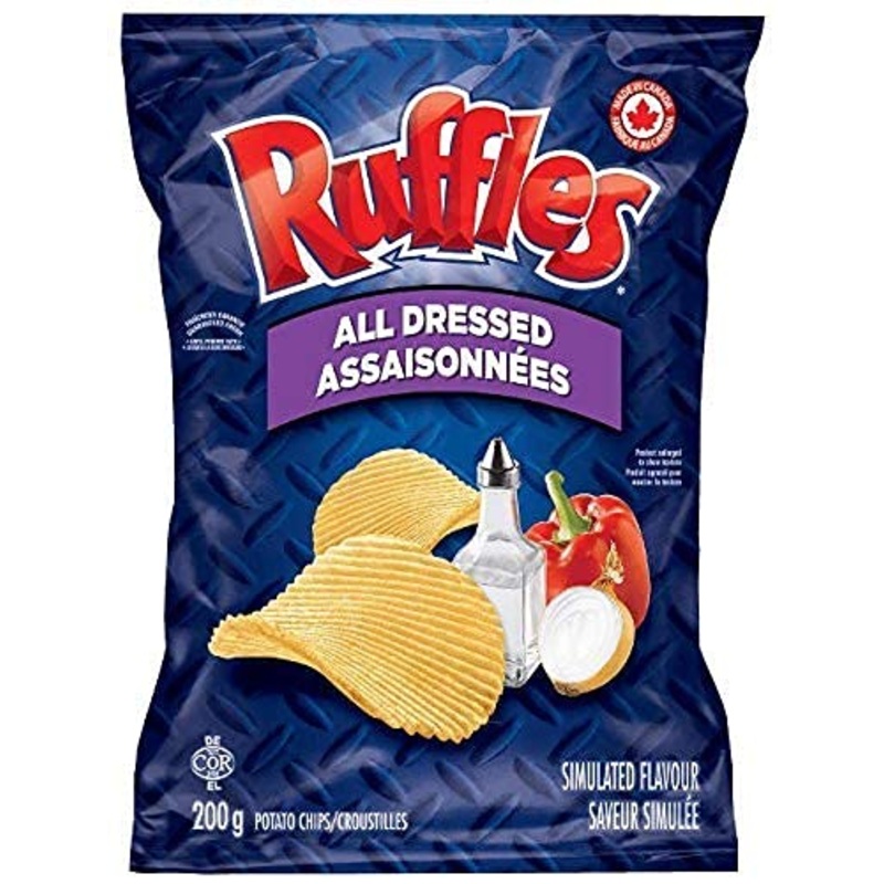 Lay'S Ruffles All Dressed Chips - Large Bag - 200 Gram - Imported From Canada