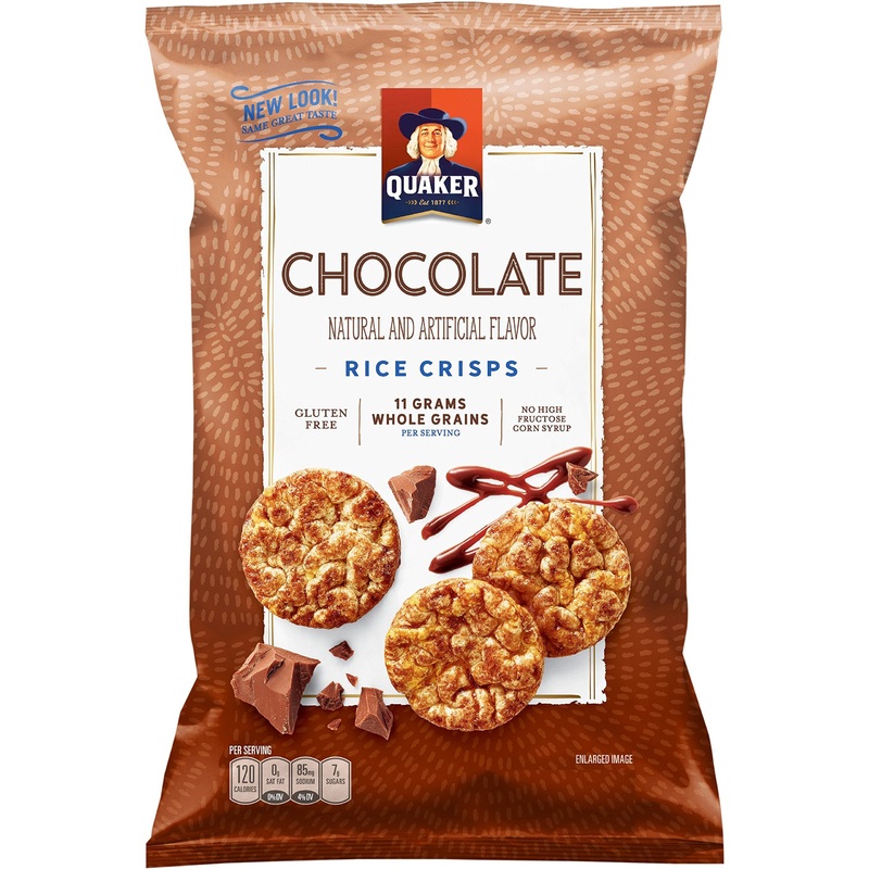 Quaker Rice Crisps, Chocolate, 7.04 Oz Bags, 6 Count