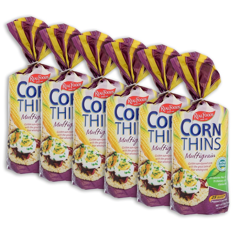 Real Foods Organic Multigrain Corn Thins, 5.3 Ounce - 6 Per Case.