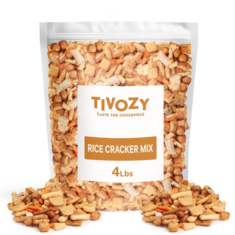 Rice Cracker Mix -4Lbs Pack Of Japanese Snacks Chips, Ideal For Parties, Family Gatherings Or As A Quick Snack Option, Perfect F