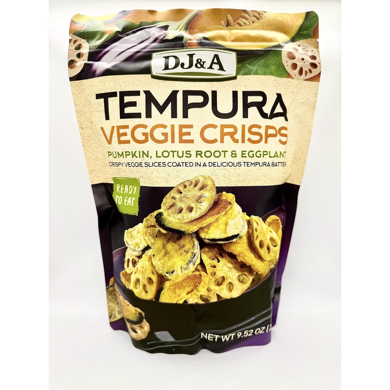 Tempura Veggie Crisps By Dj&A, Crafted From Pumpkin, Lotus Root & Eggplant, No Gmo, No Artificial Flavors Or Preservatives, 270G