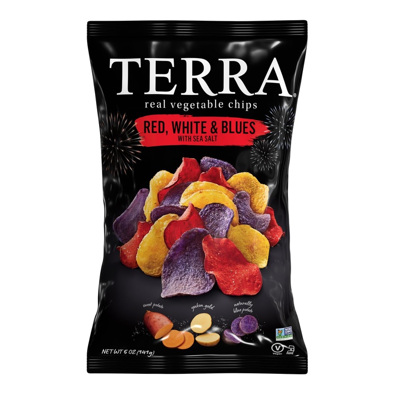 Terra Vegetable Chips, Red, White & Blues With Sea Salt Vegetable Chips, 5 Oz (Pack Of 12)