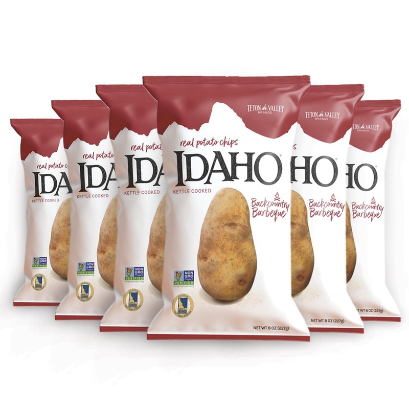 Teton Valley Brands Idaho Kettle Cooked Backcountry Barbecue Potato Chips - Snack Chips - Non-Gmo Kettle Chips - Kettle Cooked C