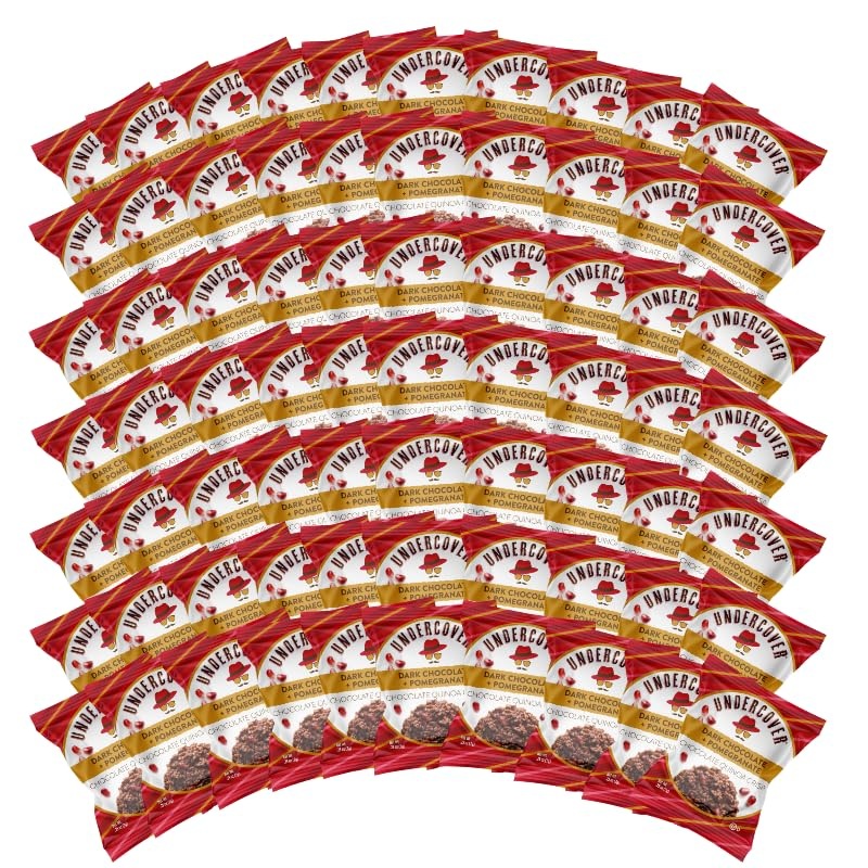 Undercover Chocolate Quinoa Crisps - Dark Chocolate + Pomegranate | 70-Count, Individually Wrapped Crisps | Gluten Free, Nut-Fre