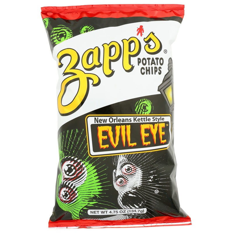 Zapp'S New Orleans Kettle-Style Potato Chips, Evil Eye, 4.75 Oz, 12 Pack