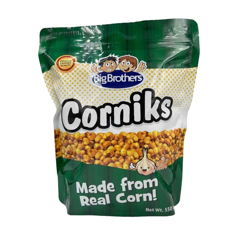 Big Brothers Cornicks Made From Real Corn Net Wt. 550Grams (Original Garlic)