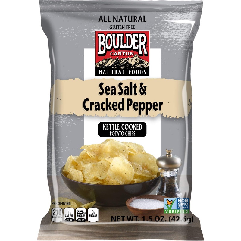 Boulder Canyon, Sea Salt & Pepper Kettle Cooked Chips, 1.5 Oz. (55 Count)