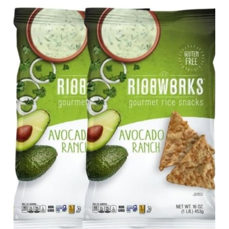 Gluten Free Gourmet Rice Snacks Avocado Ranch Pack Of 2 Each 16Oz