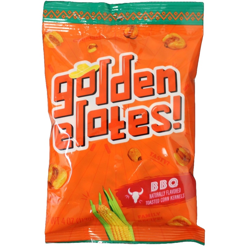 Golden Elotes - Crunchy Toasted Corn Snack | Bbq Flavor] | Halal Certified, Bold Flavor, Super Crunchy, 4Oz Bag