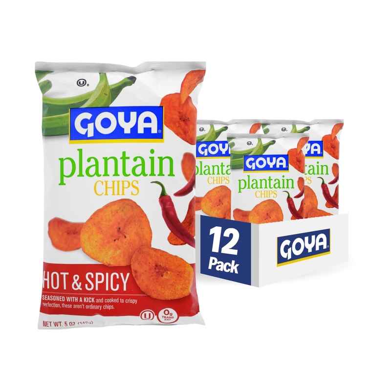 Goya Foods Plantain Chips, Hot & Spicy, 5 Ounce (Pack Of 12)