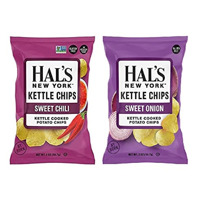 Hal'S New York Kettle Cooked Potato Chips, Gluten Free, 2Oz (Sweet Variety, Pack Of 12)