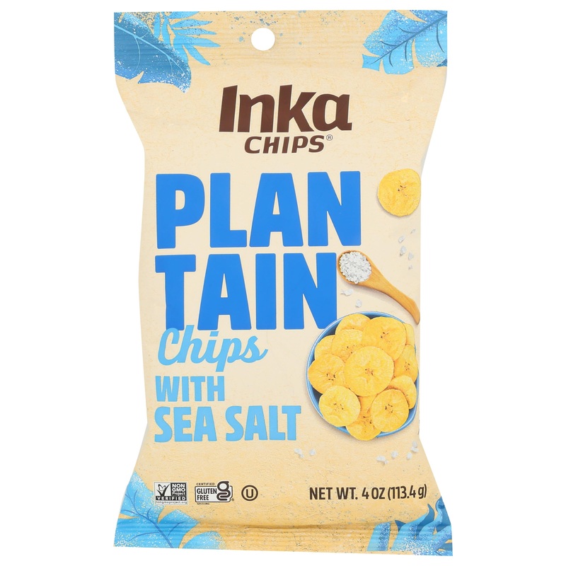 Inka Plantain Chips, Sea Salt, 4 Ounce