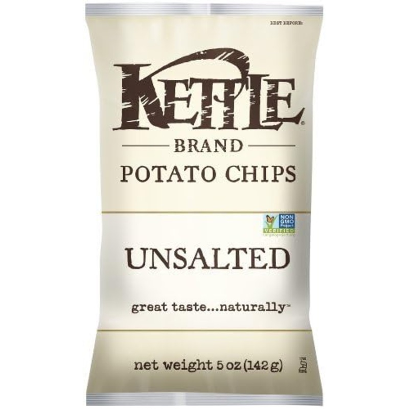 Kettle Chips Unsalted 5 Ounce (Pack Of 3)