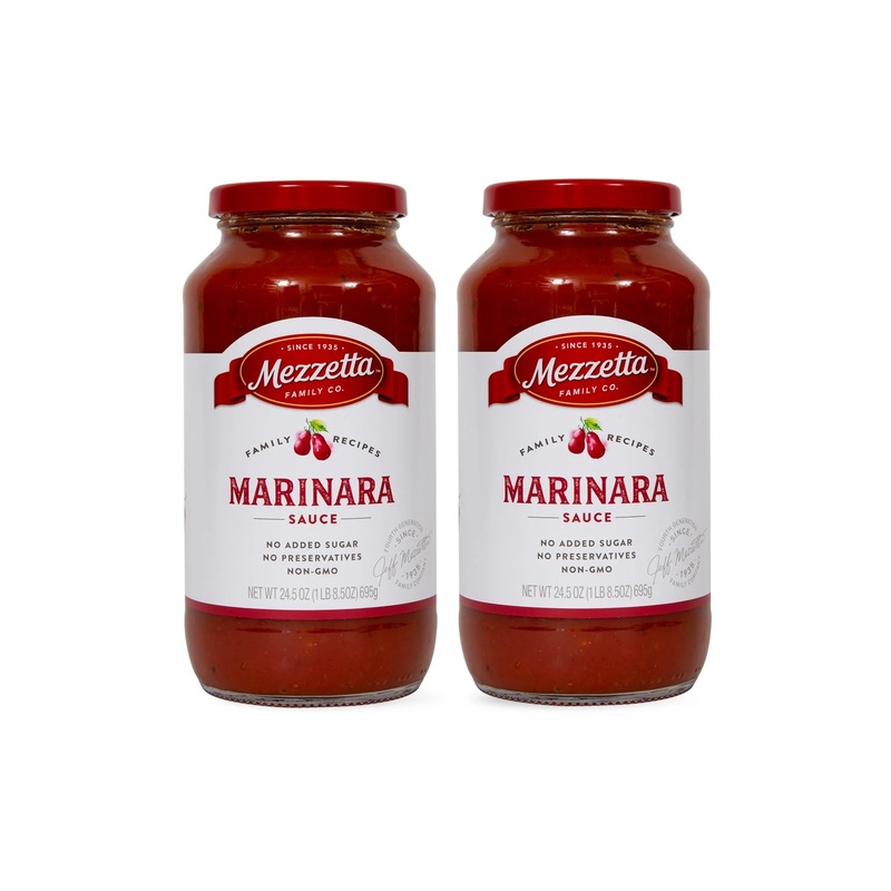 Mezzetta Family Recipes Marinara Sauce | Vegan, Non-Gmo, Gluten Free, Preservative Free, Keto | 24.5 Ounce Jar (Pack Of 2)