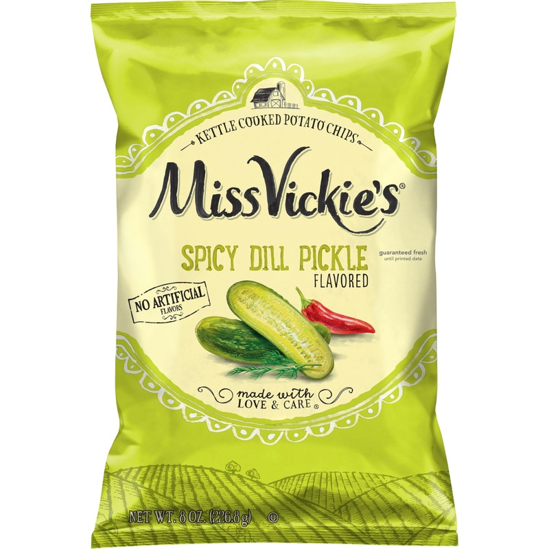 Miss Vickies Kettle Cooked Potato Chips, Spicy Dill Pickle, 8 Oz