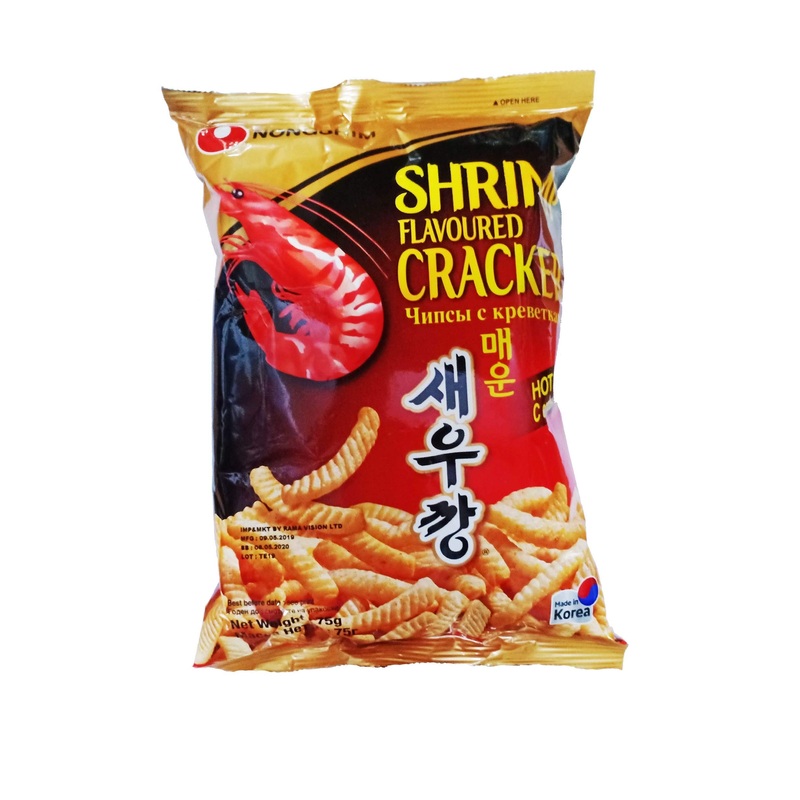 Nong Shim Hot And Spicy Shrimp Flavoured Cracker (75 Gm)