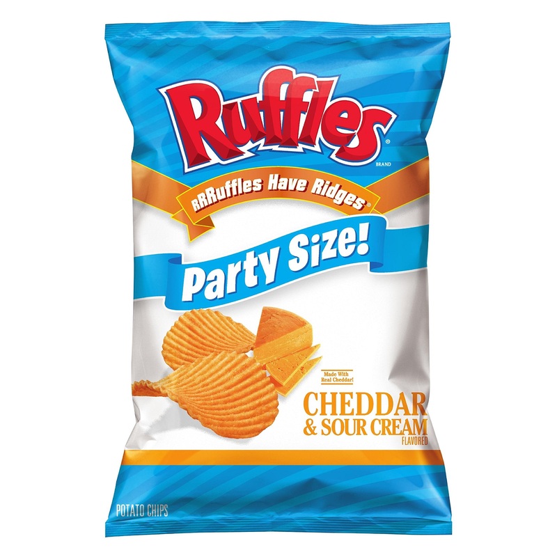 Ruffles Potato Chips, Party Size Cheddar And Sour Cream, 130 Ounce (Pack Of 10)