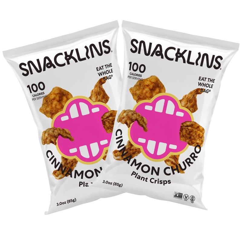 Snacklins Plant Based Crisps - Cinnamon Churro - Vegan Healthy Snacks - Gluten Free, Grain Free, Plant Based Crisps, 100% Kosher
