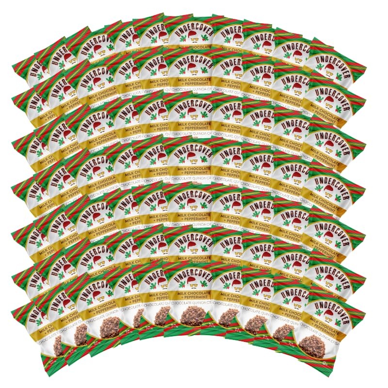 Undercover Chocolate Quinoa Crisps - Milk Chocolate + Peppermint | 70-Count, Individually Wrapped Crisps | Gluten Free, Nut-Free