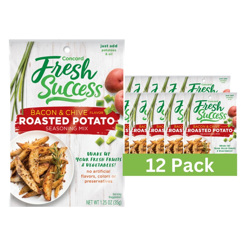 Concord Foods Bacon And Chive Roasted Potato Seasoning Mix Elevate Your Potatoes With Savory Bacon And Fresh Chive Flavor! 1.25