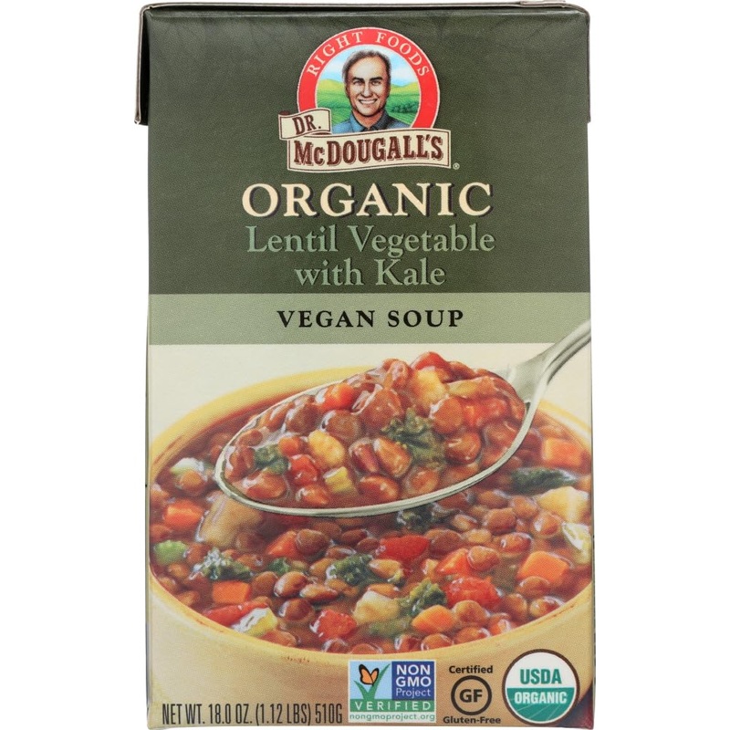 Dr. Mcdougall'S Right Foods Organic Vegetable Soup, Lentil, 18-Ounce (Pack Of 6)