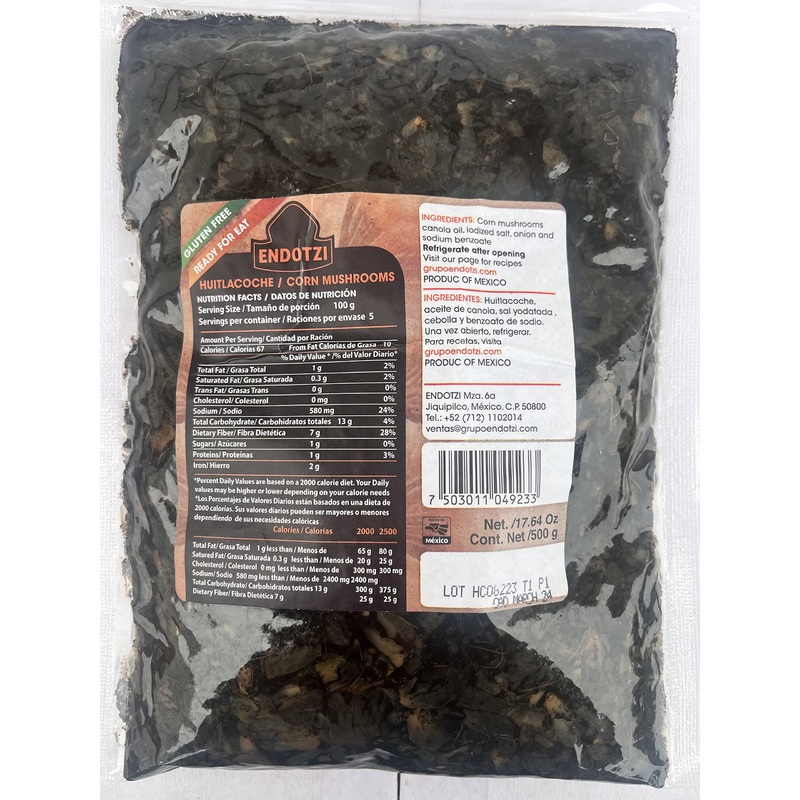 Endotzi | Huitlacoche - Corn Mushrooms Authentic Product Of Mexico | 17Oz