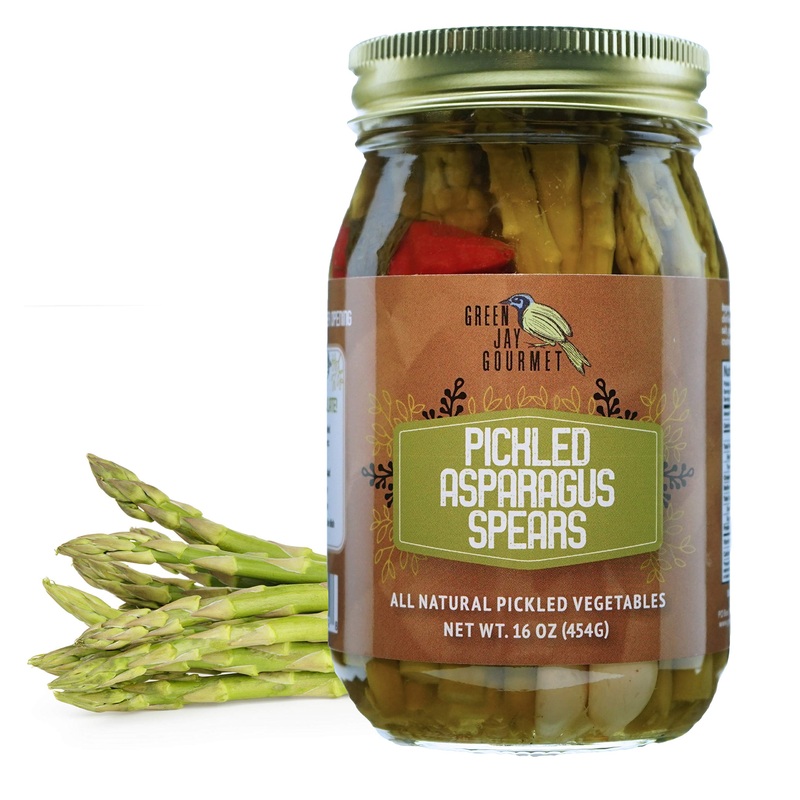 Green Jay Gourmet Pickled Asparagus Spears In A Jar - Fresh Hand Jarred Vegetables For Cooking & Pantry - Home Grown Pre-Prepare