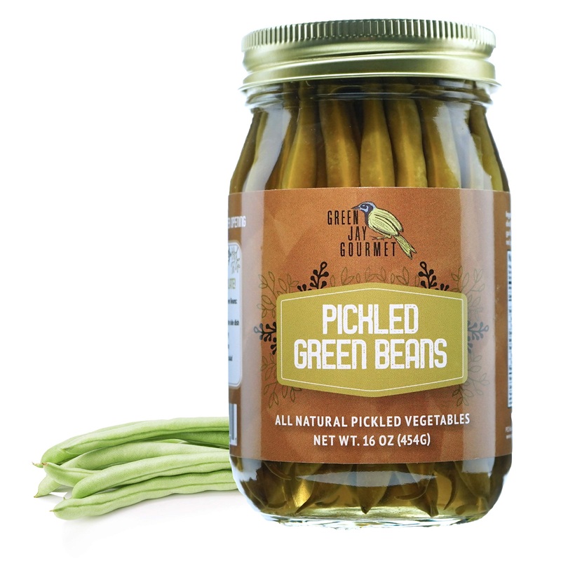 Green Jay Gourmet Pickled Green Beans In A Jar - Fresh Hand Jarred Vegetables For Cooking & Pantry - Home Grown Pre-Prepared Pic