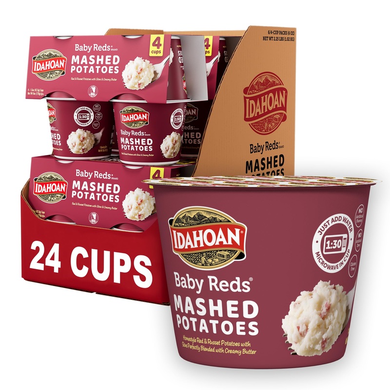 Idahoan Baby Reds Mashed Potatoes Cup, 1.5 Oz (Pack Of 24)