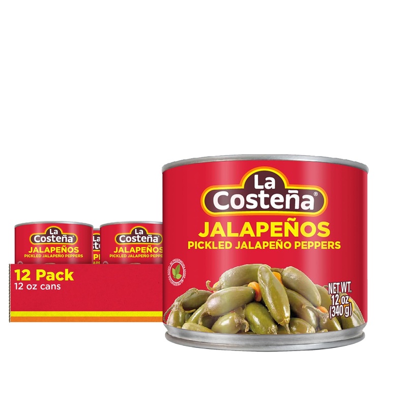 La Costea Whole Pickled Jalapeo Peppers, 12 Ounce Cans (Pack Of 12)