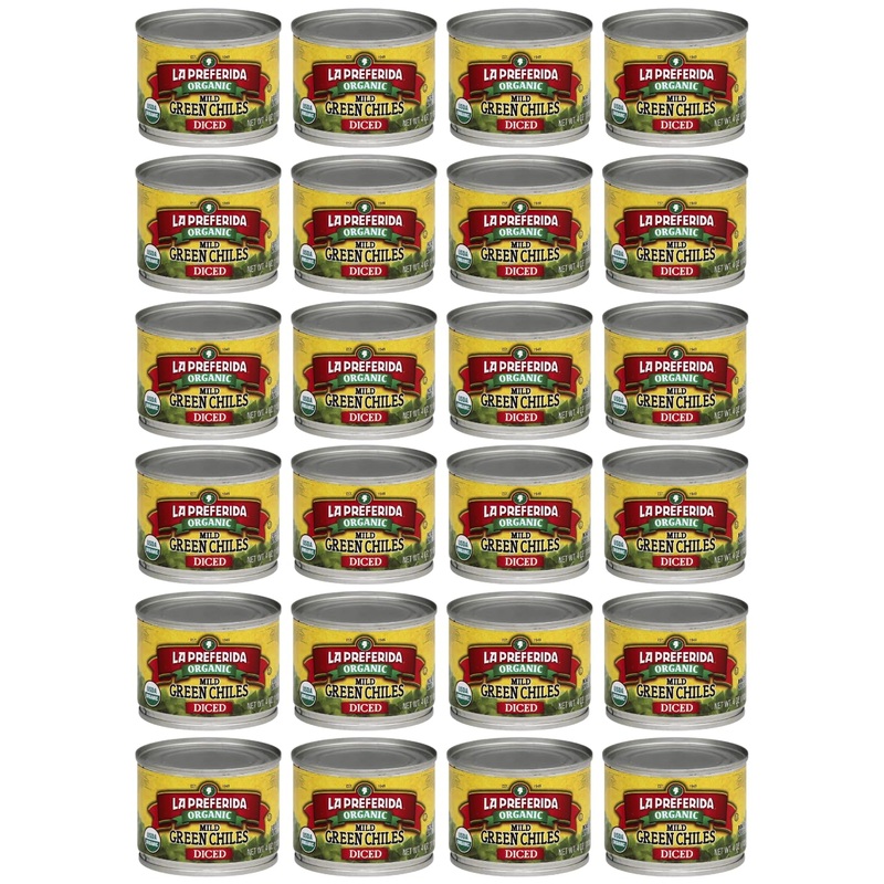 La Preferida Organic Green Chiles, Mild-Diced, 4 Ounce (Pack Of 24)