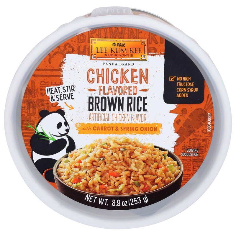 Lee Kum Kee Panda Brand Chicken Flavored Brown Rice With Carrots & Spring Onion, 8.9 Ounces, Zero High Fructose Corn Syrup (Pack