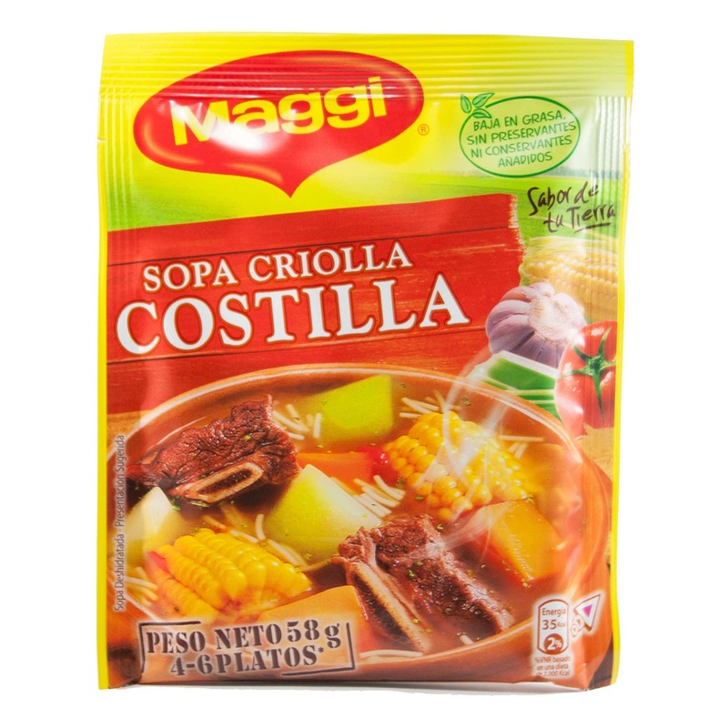 Maggi Sopa Criolla Con Costilla Latin Soup With Rib (12 Pack)